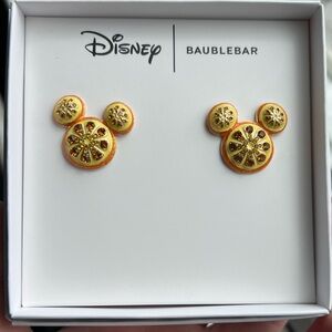Disney / BAUBLEBAR Orange Mickey Earrings NIB